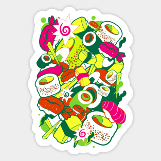 Neon Sushi Sticker